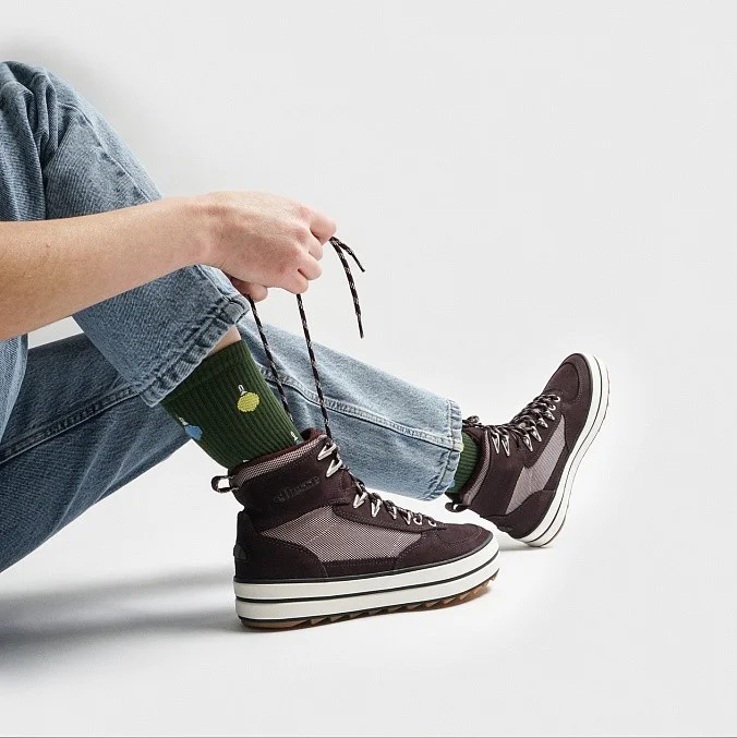 Кеды женские высокие Ellesse Alzano Mtn Boot Leather Af Pink/Dark Purple/Silver